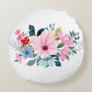 Flower Patterns Round Cushion