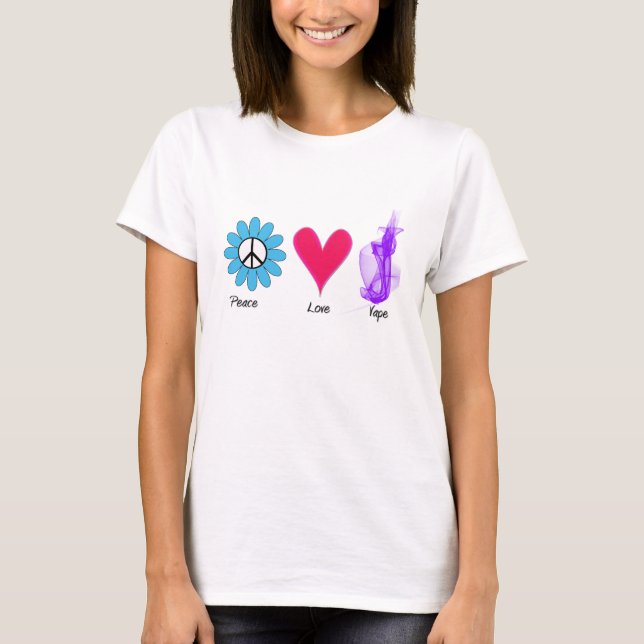 Flower Peace Love Vape T-Shirt (Front)