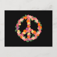 Flower Peace Sign 1970s Art 70s Party Hippie