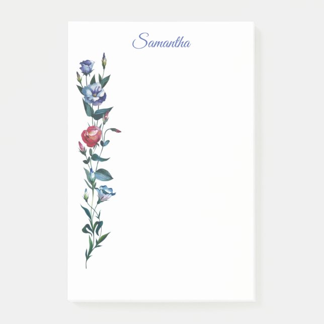 Flower Personalised Post it Notes (Front)
