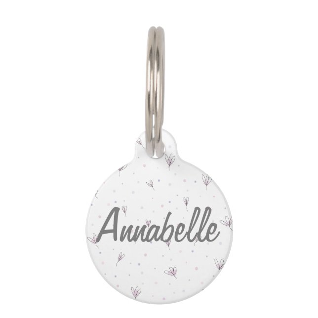 Flower Pet ID Tag Personalised Name (Front)