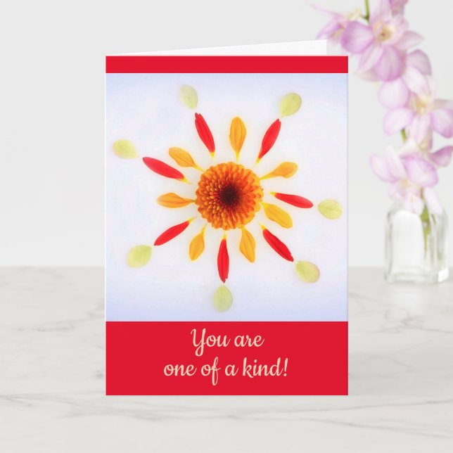 Flower Petal Mandala Cancer Support Card (Orchid)