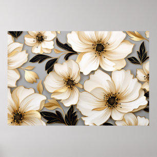 Flower petal plant pattern poster
