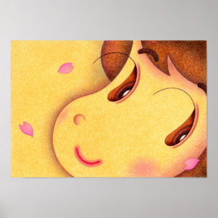 Flower petals and a tiny smile. poster