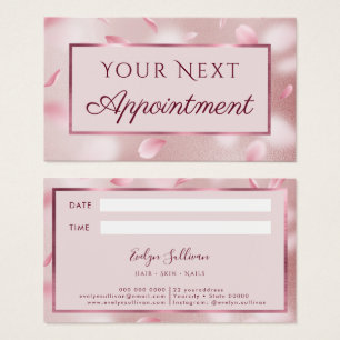 Flower Petals Faux Foil Appointment Card