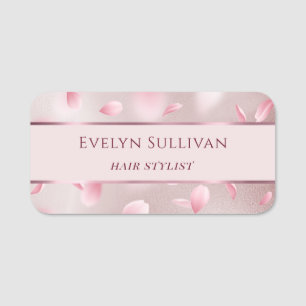 Flower Petals Faux Foil Name Tag