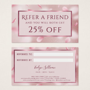 Flower Petals Faux Foil Referral Card