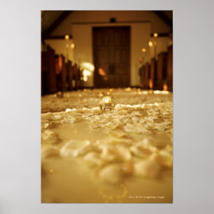 Flower petals on floor of church poster