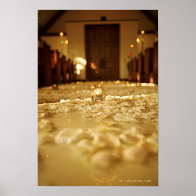 Flower petals on floor of church poster (Front)