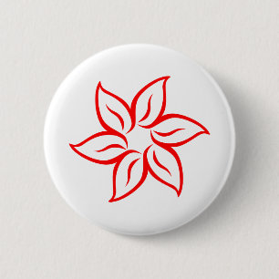 Flower Petals Red Floral Blossom Beautiful Plant 6 Cm Round Badge