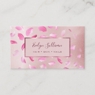 Flower Petals Rose Gold Foil business card