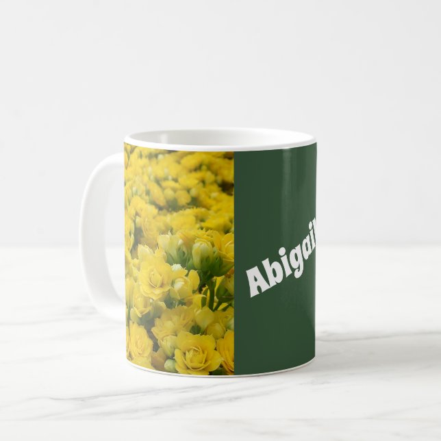 Flower Photo Bright Yellow Field of Blooms Floral Coffee Mug (Front Left)