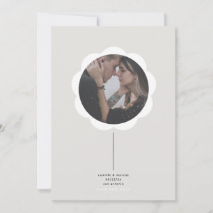 Flower Photo Frame Save the Date card