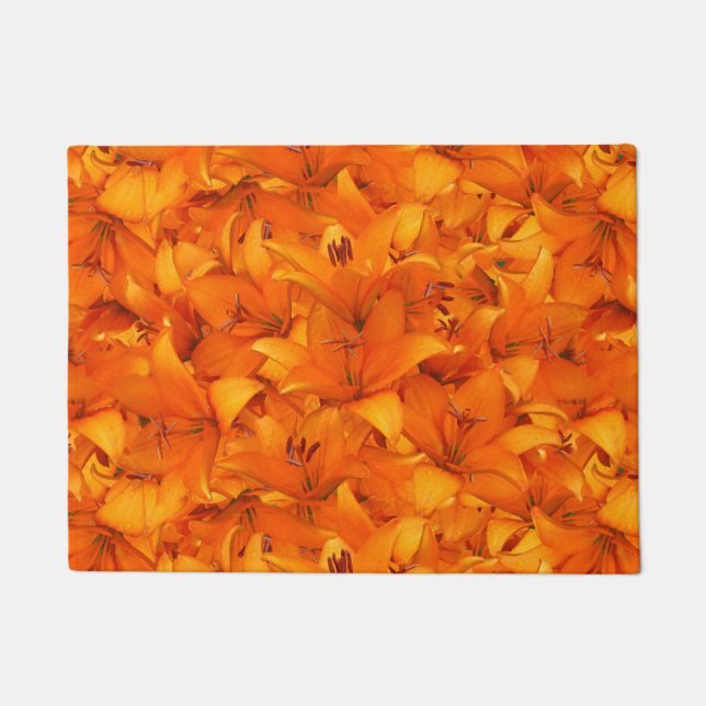 Flower Photo Orange Garden Lilies Doormat (Front)