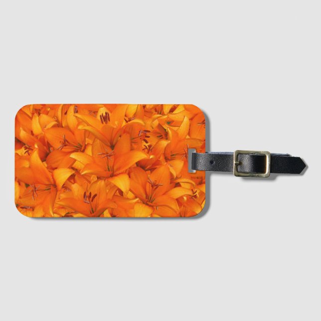 Flower Photo Orange Garden Lilies Luggage Tag (Front Horizontal)