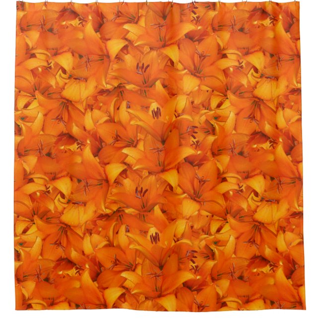 Flower Photo Orange Garden Lilies Shower Curtain (Front)