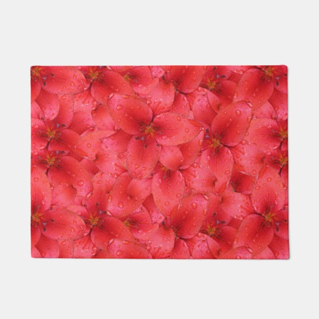 Flower Photo Red Garden Lilies Doormat (Front)