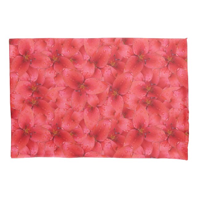 Flower Photo Red Garden Lilies Pillowcase (Front)