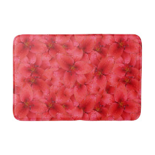 Flower Photo Red Garden Lilies Raindrops Bath Mat