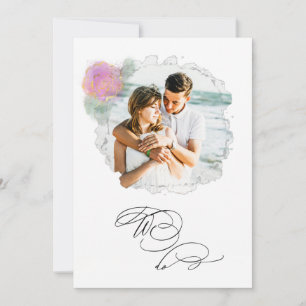 *~* Flower PHOTO RSVP + QR AR6 ROSE Wedding Invit Invitation