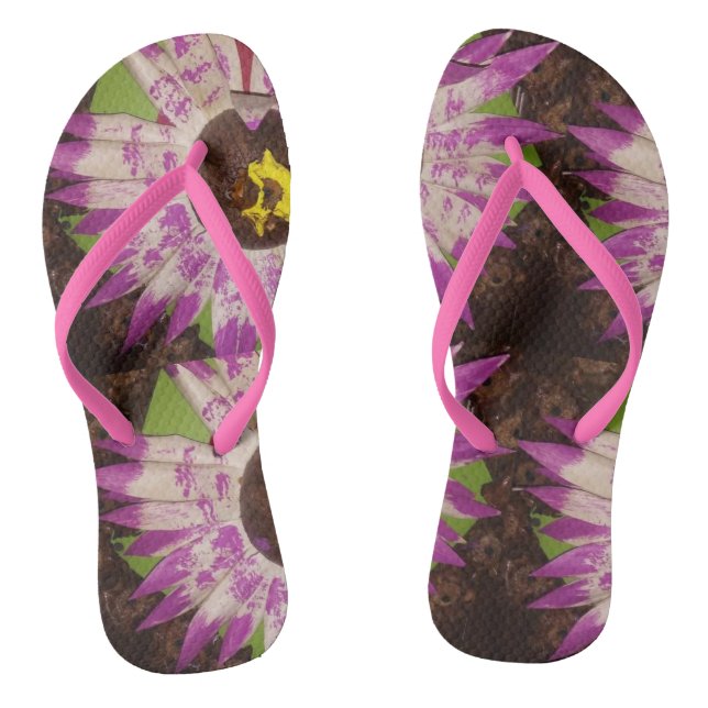flower picture slippers flip flops (Footbed)