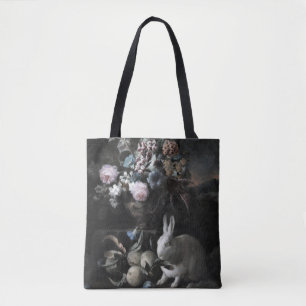 Flower Piece with Rabbit by Franz Werner Von Tamm Tote Bag