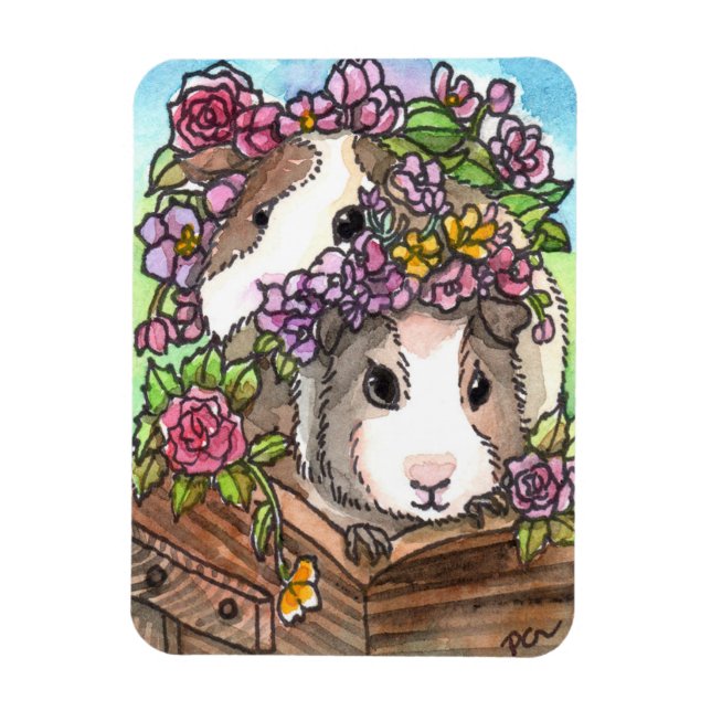 Flower Piggies Magnet (Vertical)