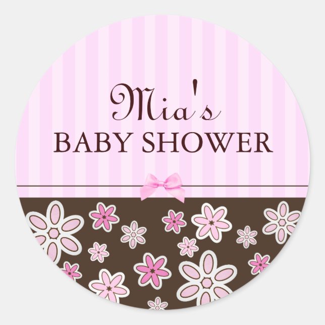 Flower Pink & Brown Sticker (Front)