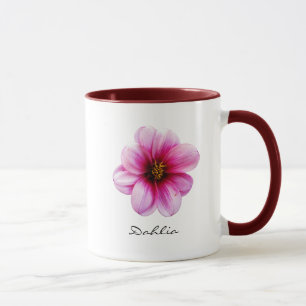 Flower Pink Dahlia Garden Photo with Name Mug