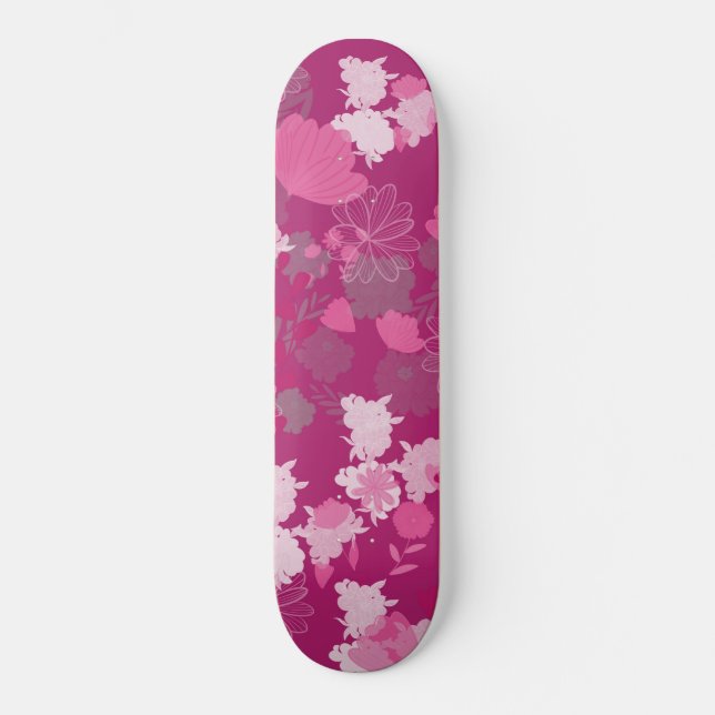 flower pink skateboard (Front)