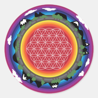 Flower Planet Classic Round Sticker