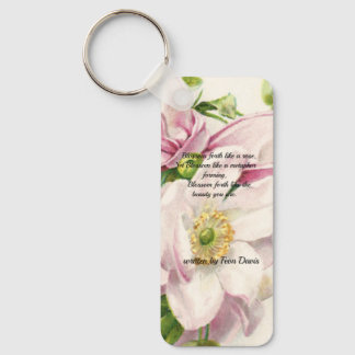 Flower Poem Quote digital image keychain