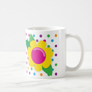 Flower & Polka Dots Coffee Mug