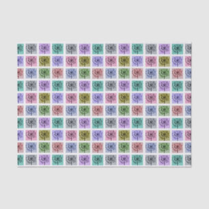 Flower Pop Art Squares Tissue Paper