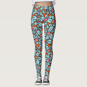 Flower Pop (Orange) Leggings