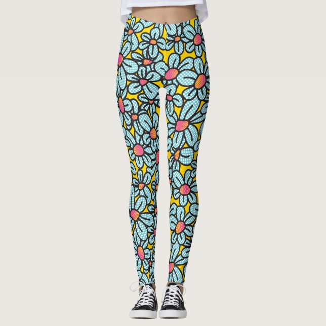 Flower Pop (Yellow) Leggings (Front)