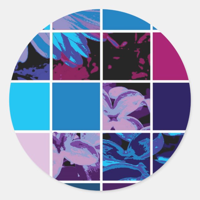 flower poster zazzle classic round sticker (Front)