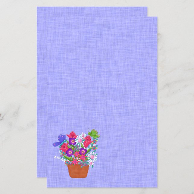 Flower Pot and Butterflies Beautiful (Front/Back)