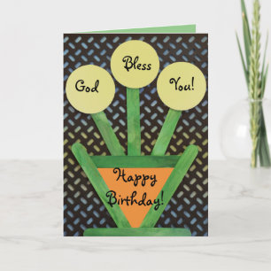 Flower pot & flowers spring summer grow birthday card