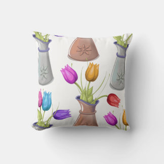 Flower Pots Pattern Cushion