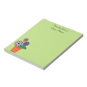 Flower Pots Purple Daisies Notepad