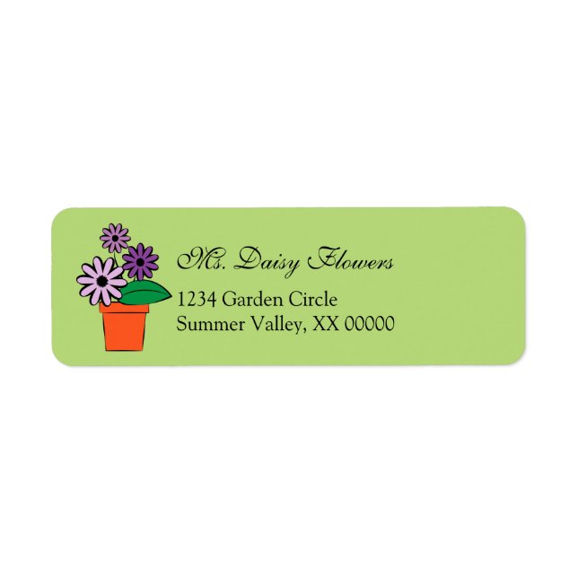Flower Pots Purple Daisies Personalised (Front)