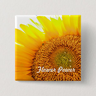 Flower Power 15 Cm Square Badge