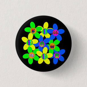 Flower Power 60s-70s 3 Cm Round Badge