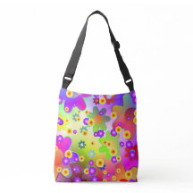 Flower Power 60's Adjustable Strap Tote Bag