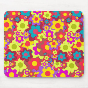 Flower Power 60s hippy Mouse Mat