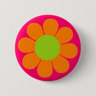 Flower Power 6 Cm Round Badge
