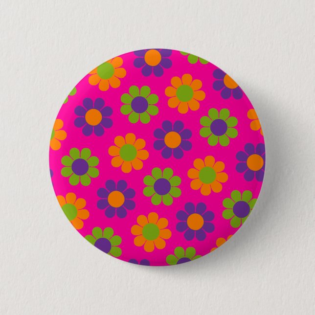 Flower Power 6 Cm Round Badge (Front)