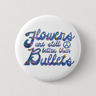 Flower Power 6 Cm Round Badge