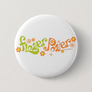Flower Power 6 Cm Round Badge